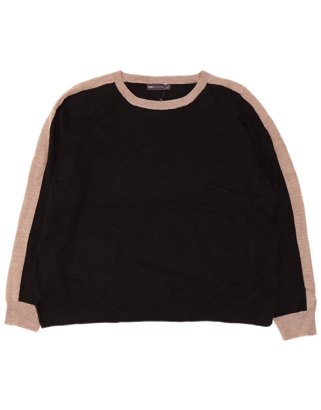 MARKS & SPENCER Pull col bateau pour femme UK 20 2XL Noir