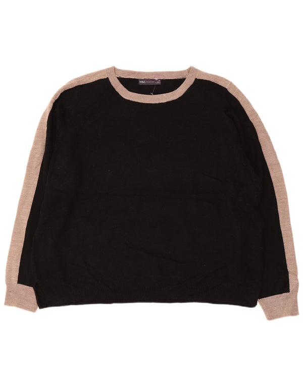 MARKS & SPENCER Pull col bateau pour femme UK 20 2XL Noir