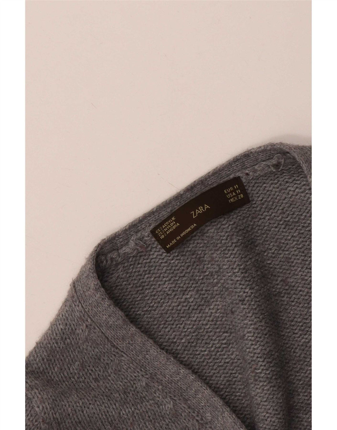 Zara Womens Cardigan Sweater UK 12 Acrylique moucheté gris moyen