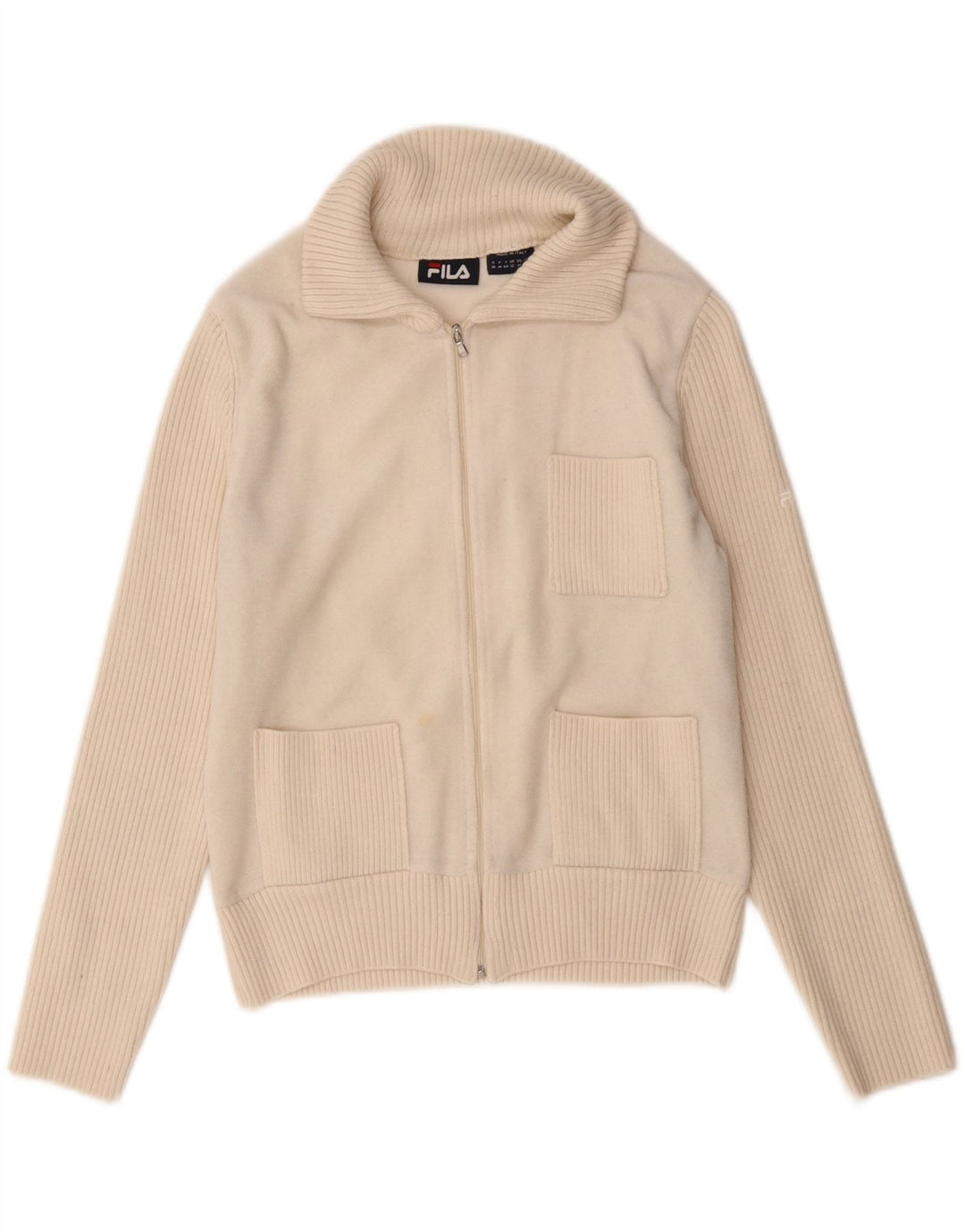 Fila Cardigan Femme Pull UK 12 Beige Moyen Polyacrylique