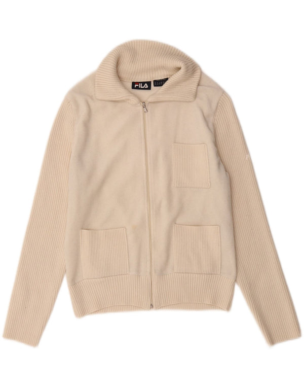 Fila Cardigan Femme Pull UK 12 Beige Moyen Polyacrylique