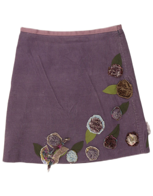 Jupe Boden en velours côtelé pour femme UK 12 Medium W32 Violet Floral