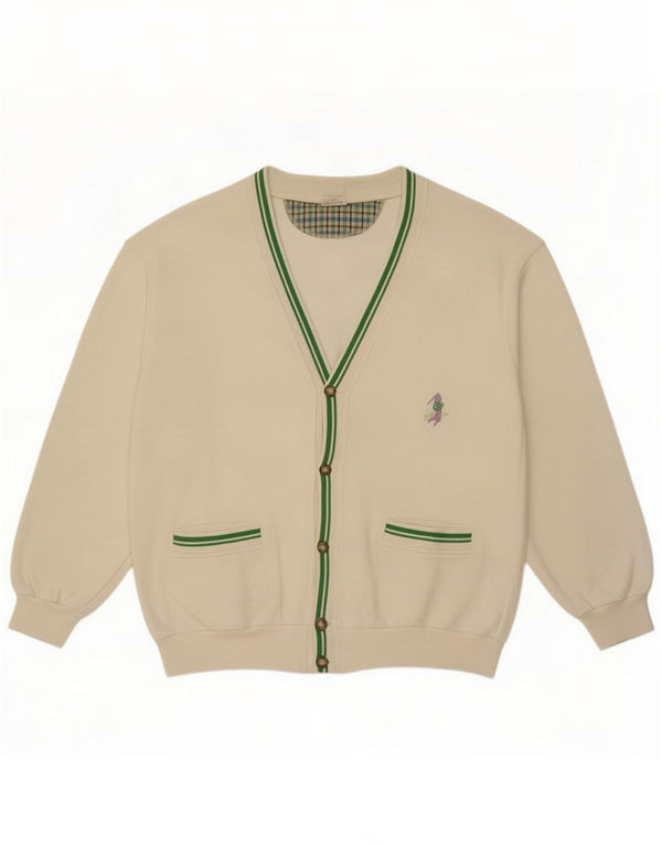 Vintage Cardigan Pull XL Blanc Coton