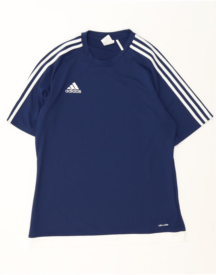 Adidas Homme Climalite T-Shirt Top Bleu Marine Moyen Polyester