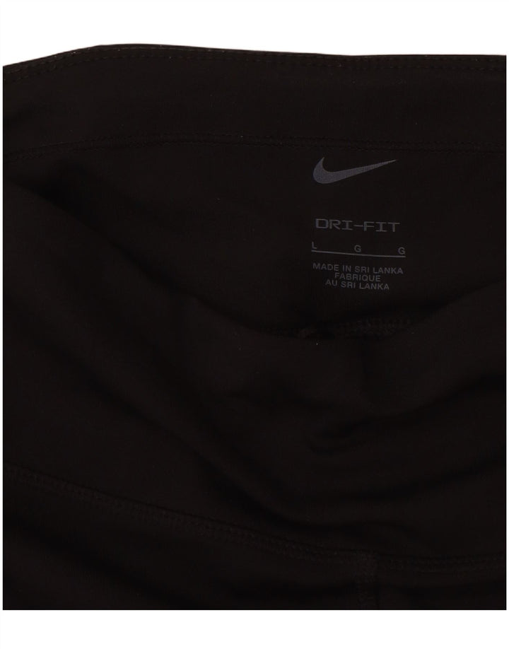 NIKE Legging Capri Dri Fit pour femme UK 14 Large Noir Polyester