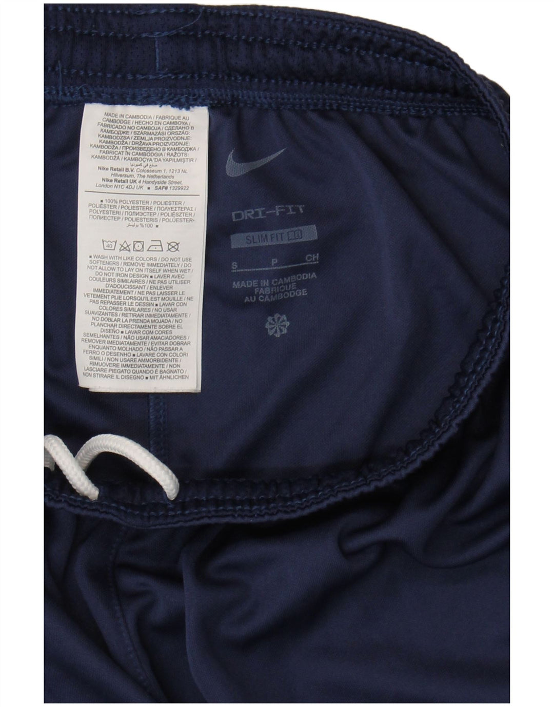Nike Short de sport Dri Fit Slim Fit pour homme en polyester bleu marine Taille S