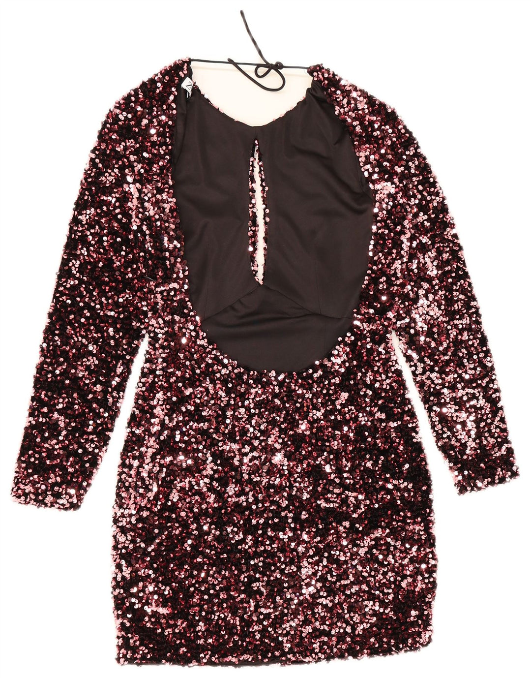 Zara Robe fourreau à manches longues pour femme UK 8 Petit Polyester Rose