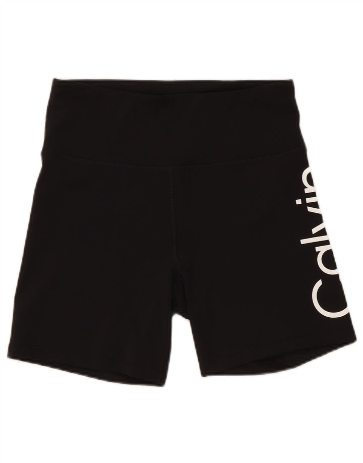 Calvin Klein Short de sport graphique pour femme UK 12 Noir moyen Polyester