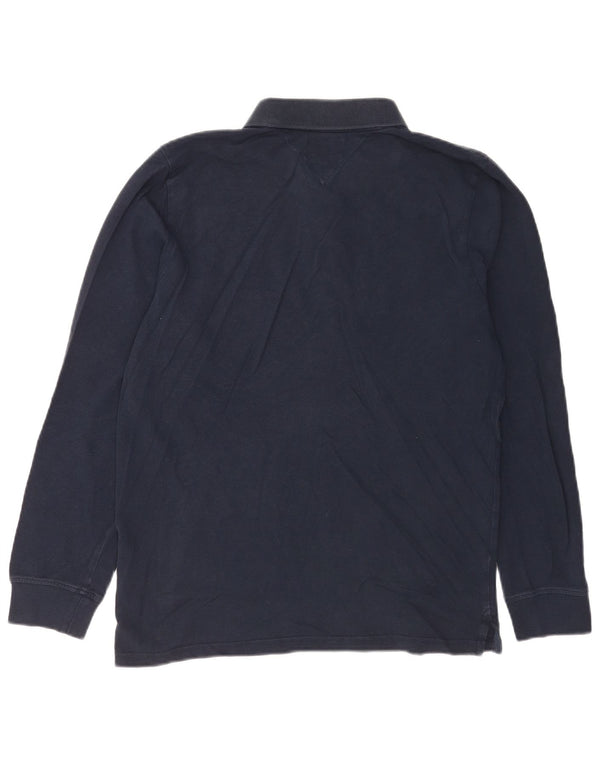 Tommy Hilfiger Polo à Manches Longues Homme Bleu Marine Moyen Coton