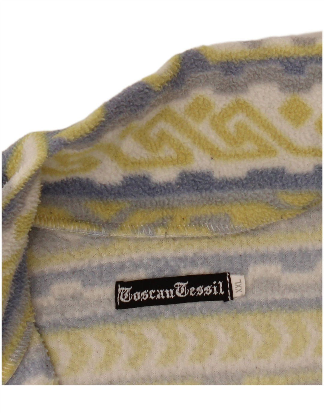 veste polaire femme vintage UK 20 2XL Jaune Géométrique