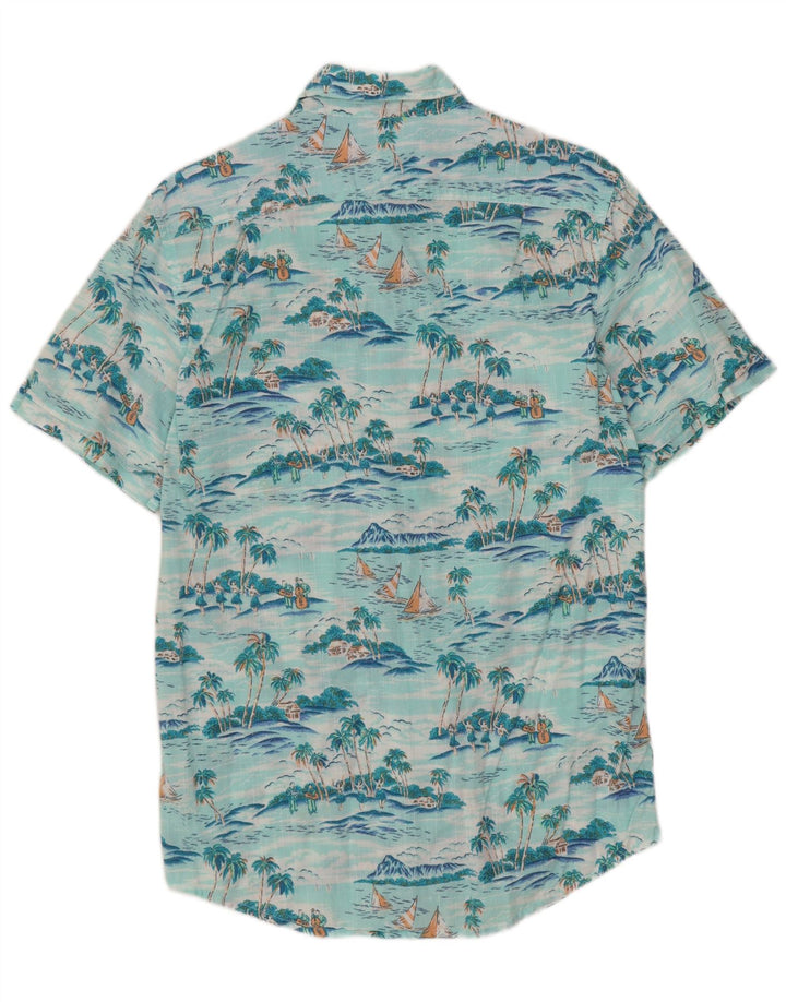 Izod Chemise classique décontractée pour homme Petit motif floral turquoise hawaïen
