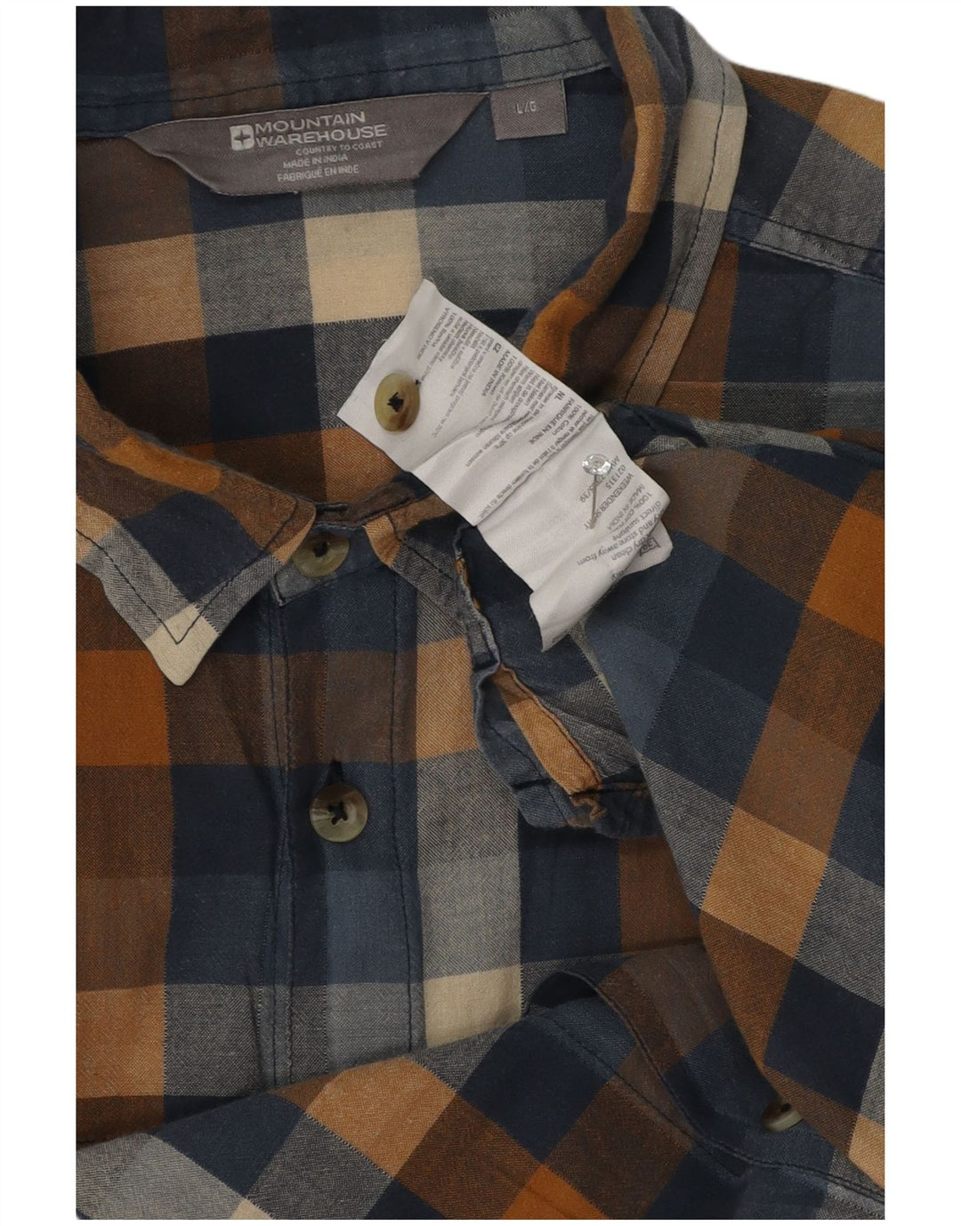 Mountain Warehouse Chemise en flanelle à manches courtes pour homme, grand carreaux bleu marine