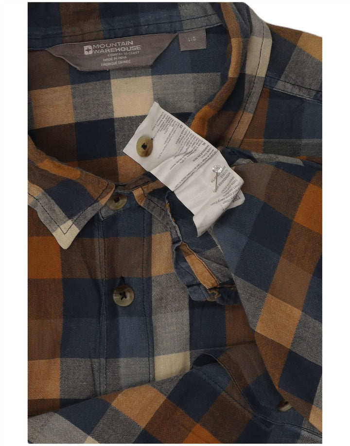 Mountain Warehouse Chemise en flanelle à manches courtes pour homme, grand carreaux bleu marine