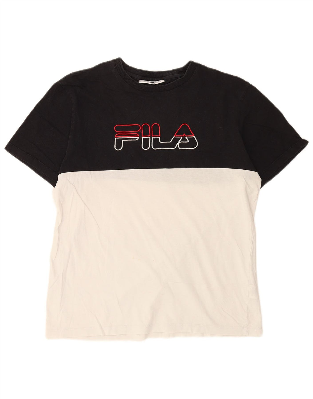Fila T-Shirt Graphique Homme Noir Moyen Coton Colorblock