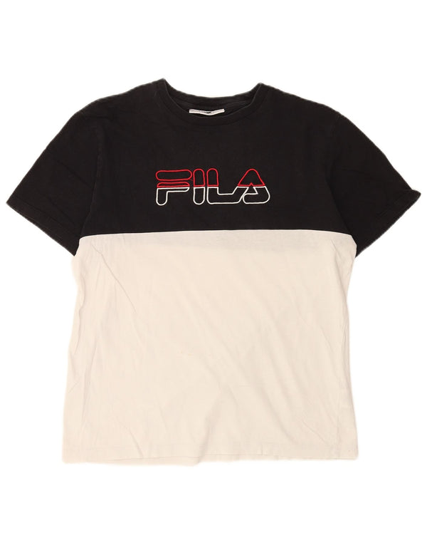 Fila T-Shirt Graphique Homme Noir Moyen Coton Colorblock