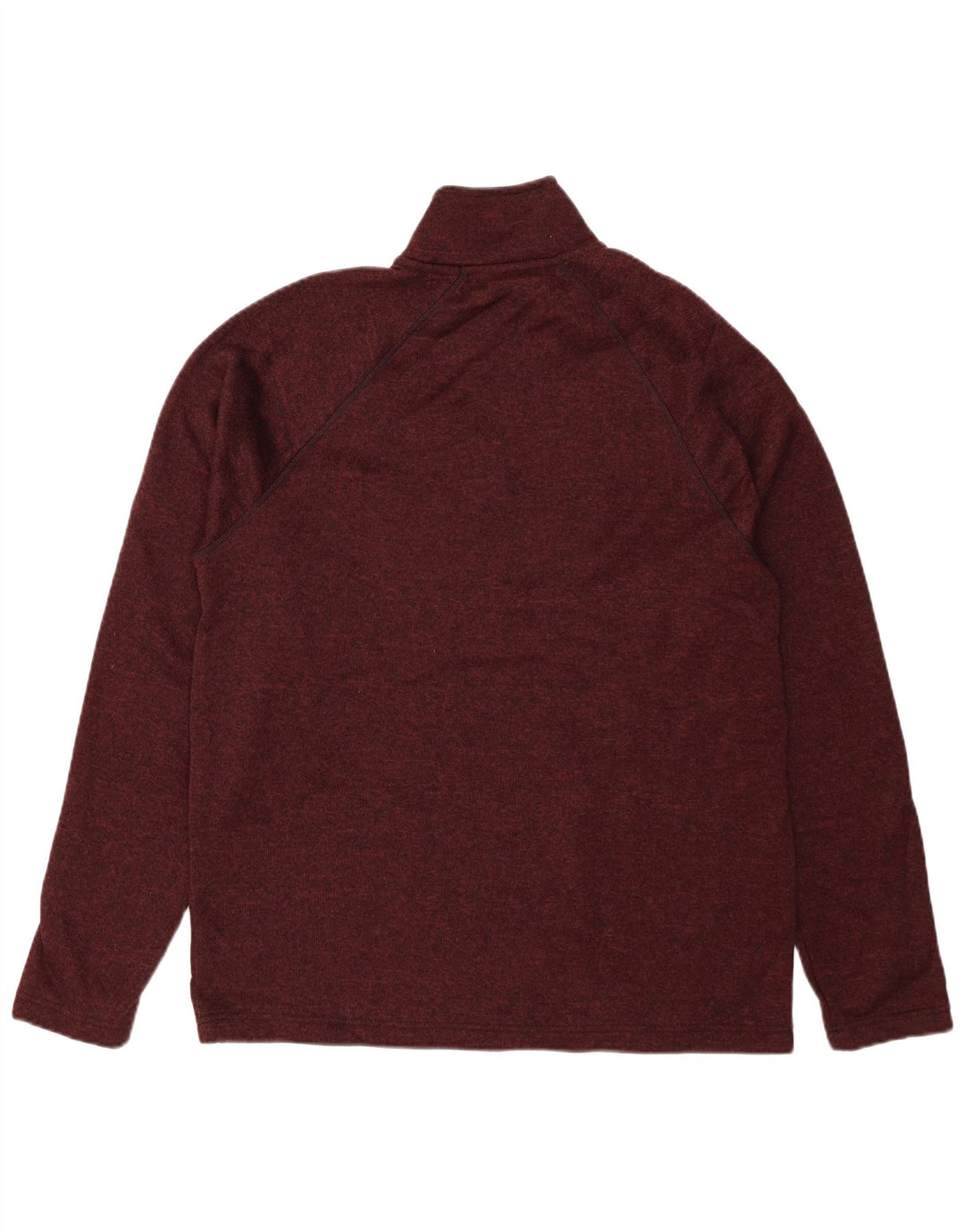 EDDIE BAUER Sweat-shirt à col zippé pour homme, grand, bordeaux moucheté