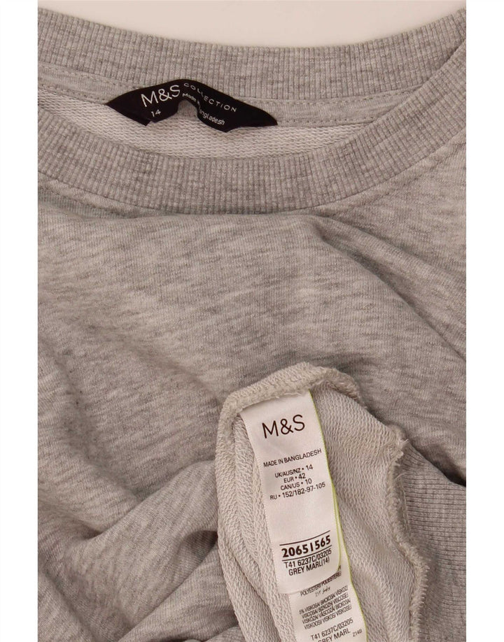 Marks & Spencer Sweat-shirt pour femme UK 14 Large Gris Coton