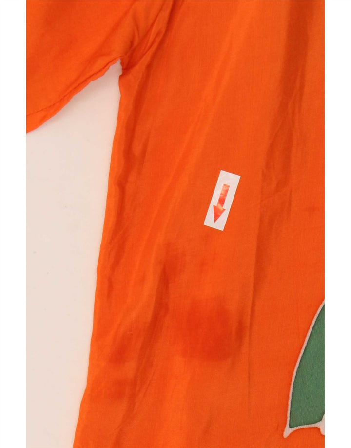 vintage Mens Graphique Manches Courtes Pull Chemise Grand Orange