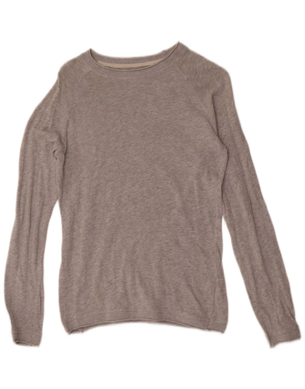 Zara Pull à col bateau pour homme Petit coton moucheté gris