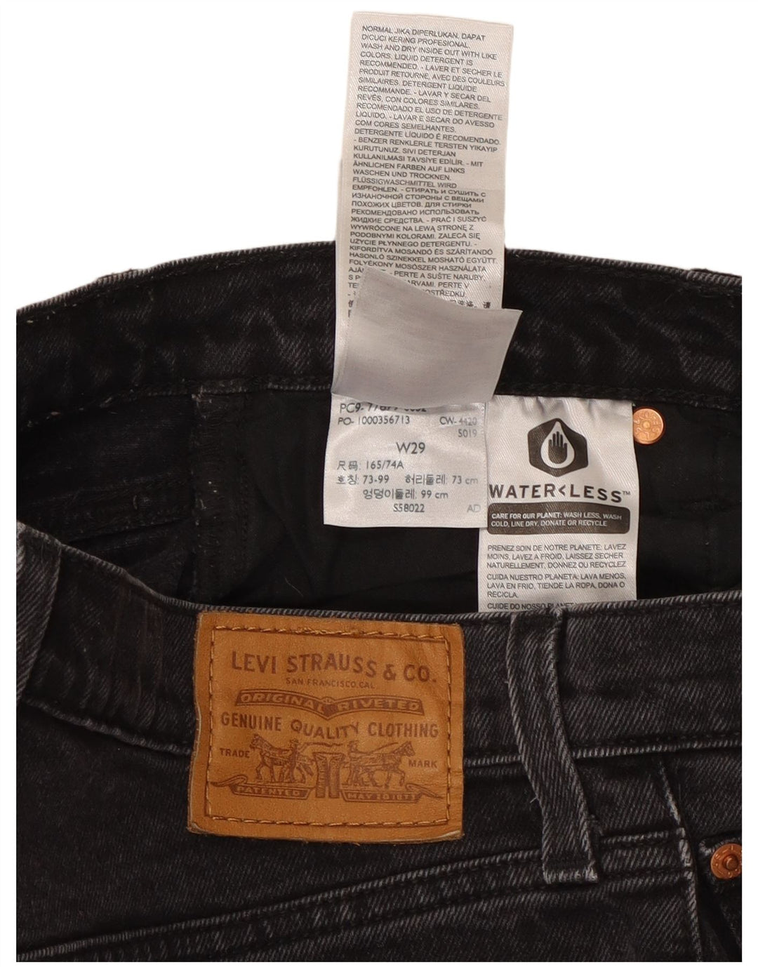 Levi's Short en Jean W29 Femme Noir Moyen Coton