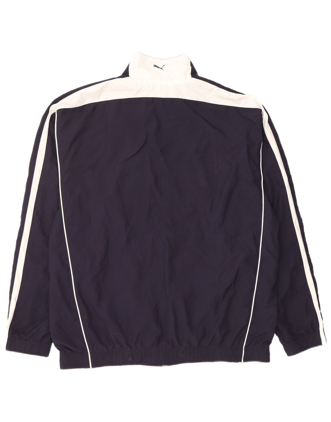 Puma Veste de survêtement pour homme Large Bleu Marine Colorblock Polyester