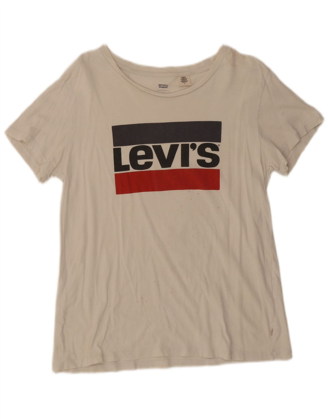 Levi's T-Shirt Graphique Femme UK 14 Blanc Moyen