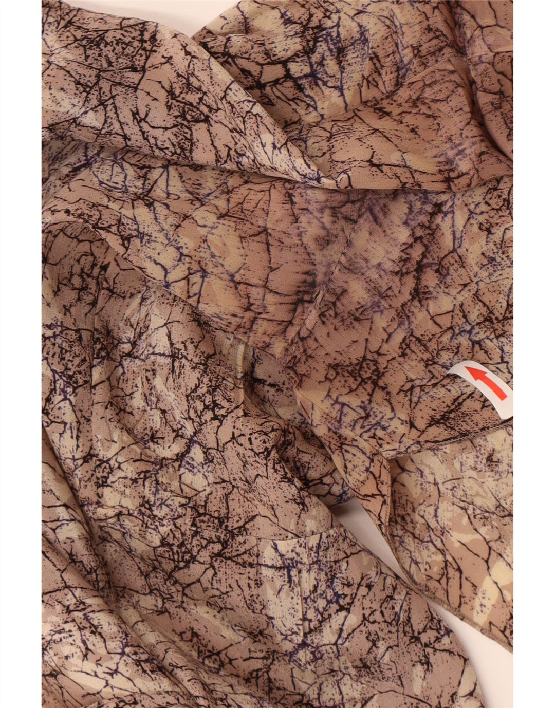 vintage Womens Abstract Pattern Shift Dress UK 16 Grand Marron