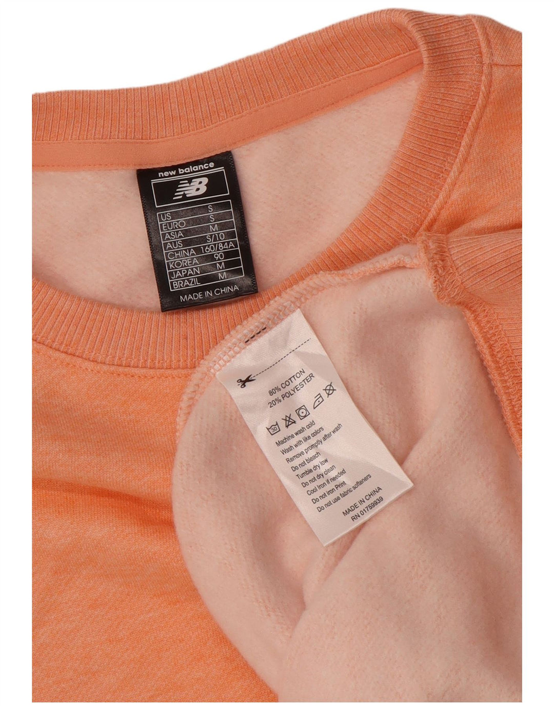 NEW BALANCE Sweat-shirt surdimensionné pour femme UK 10 Petit Orange Moucheté