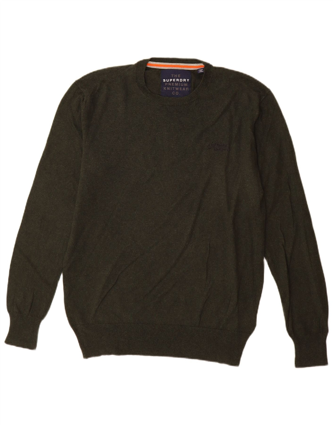 Superdry Pull ras du cou pour homme en coton vert grand