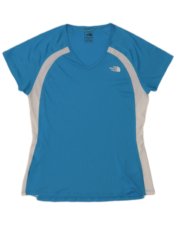 The North Face T-Shirt Femme Top UK 14 Grand Bleu Colorblock Polyester