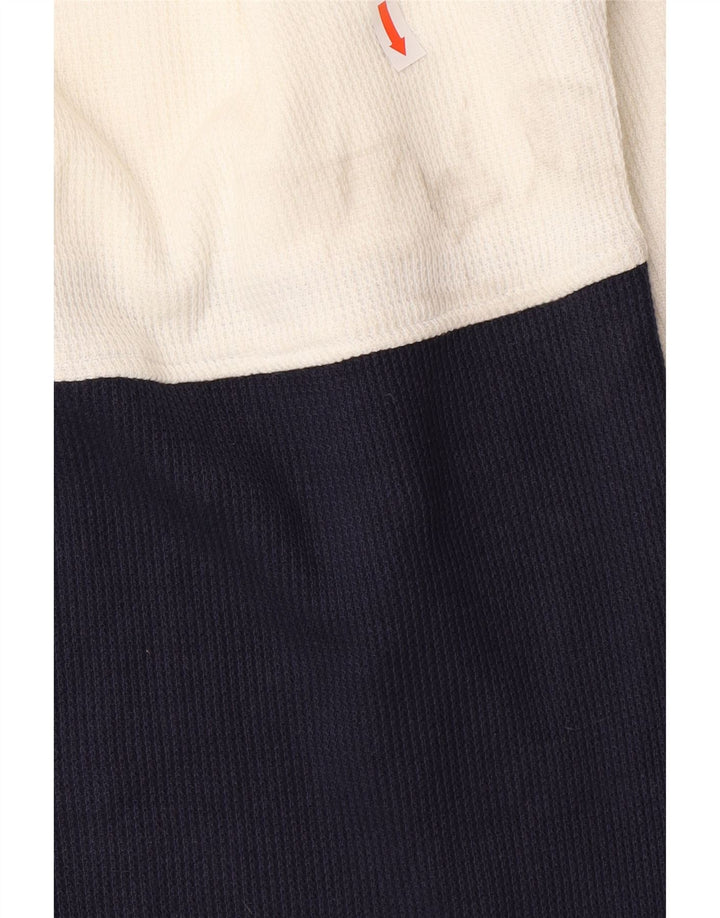KAPPA Mens V-Neck Jumper Sweater Large White Colourblock Cotton Vintage Kappa and Second-Hand Kappa from Messina Hembry 
