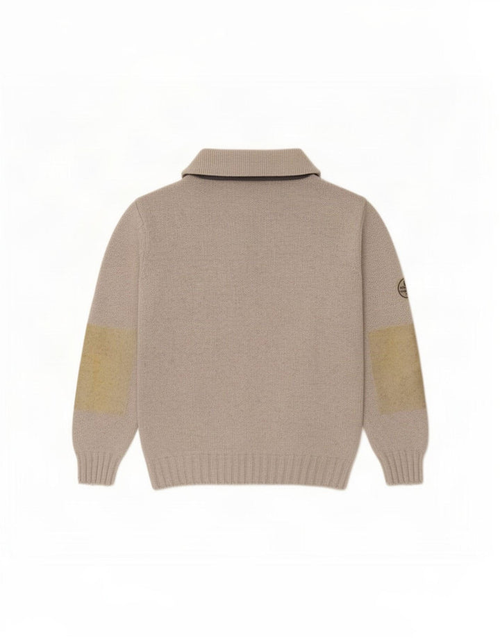 Murphy & Nye Pull Col Polo Homme Gris Moyen Laine Colorblock