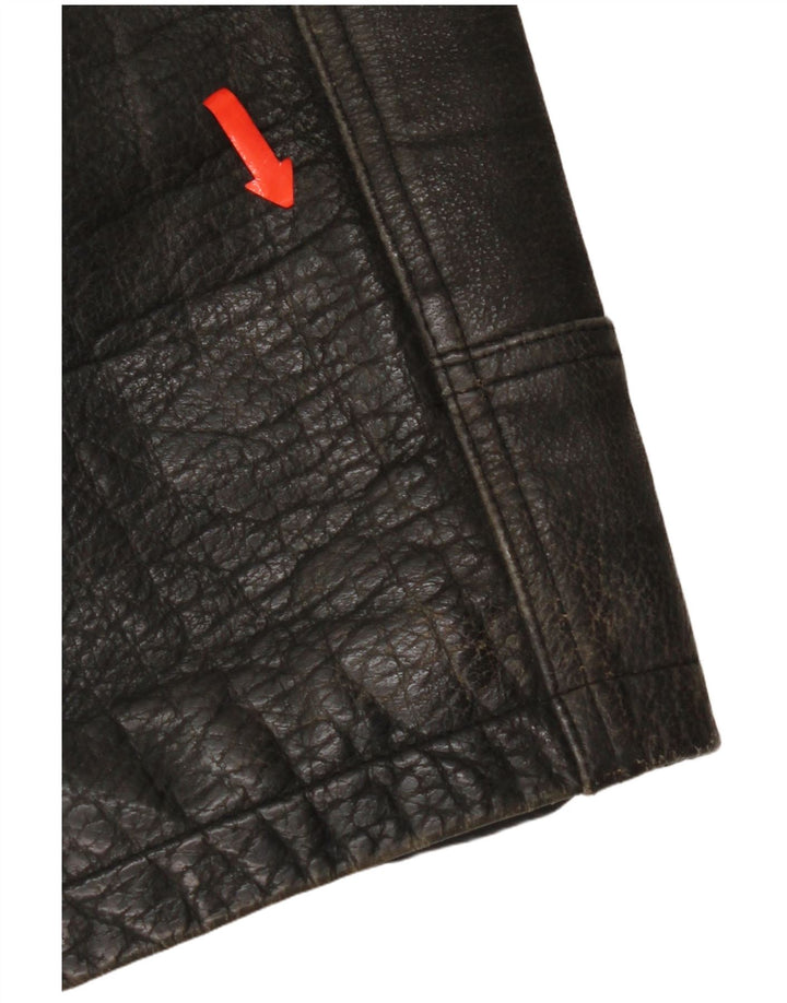 Tauri Veste en cuir pour homme UK 42 XL Cuir noir