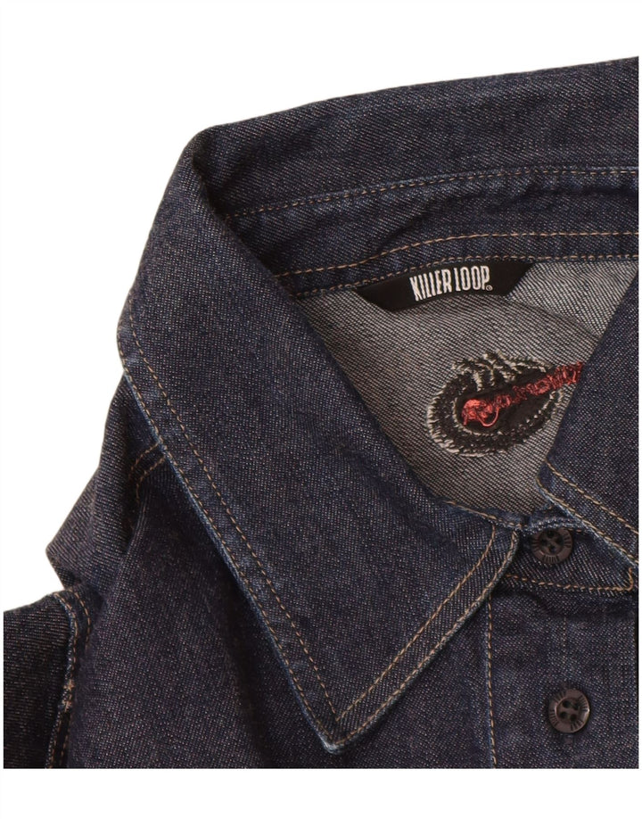 Killer Loop Chemise en jean pour femme UK 8 Small Bleu marine