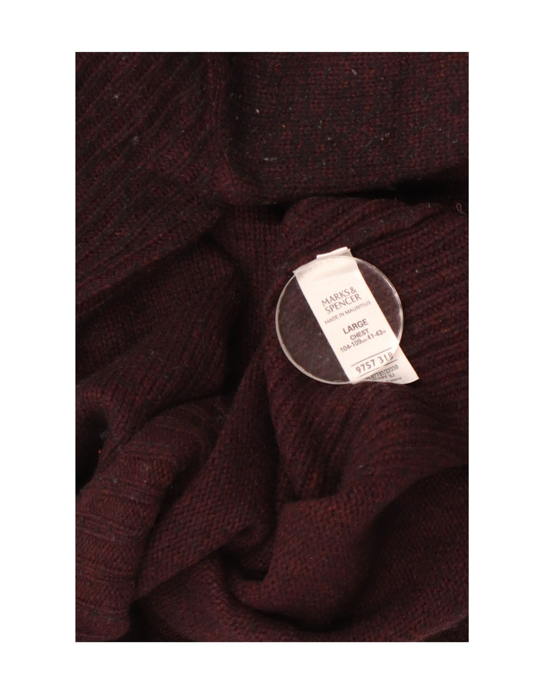 Marks & Spencer Pull à col zippé pour homme en laine d'agneau bordeaux Taille L