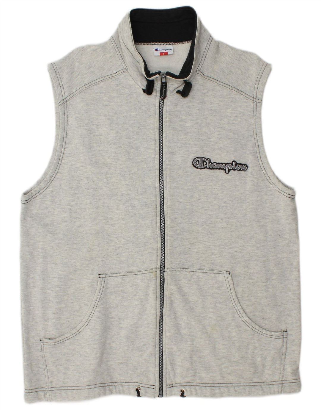 Champion Veste de survêtement sans manches pour homme en coton gris Taille S