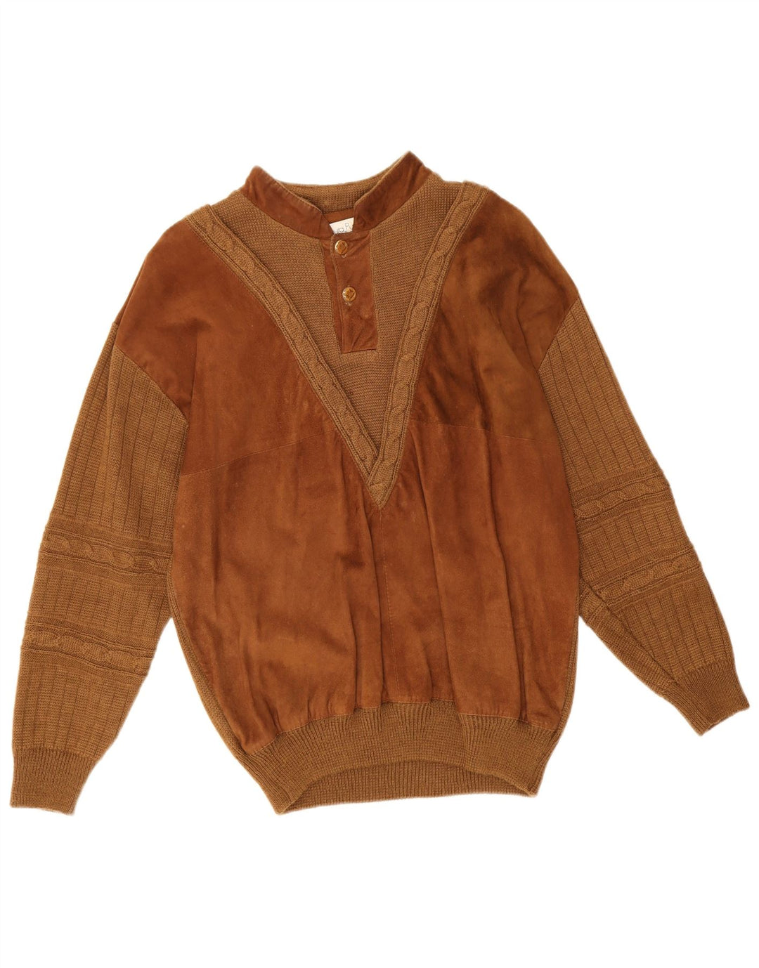 Laura Pucci Pull à col boutonné pour homme Marron moyen