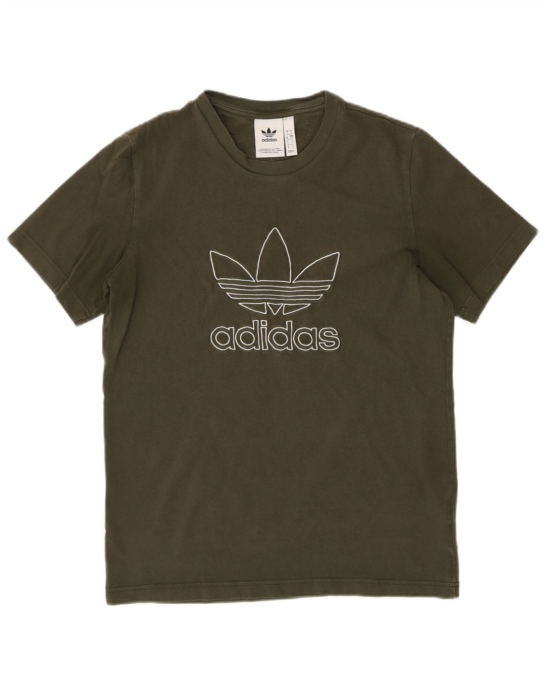 ADIDAS T-Shirt Graphique Homme Petit Kaki Coton