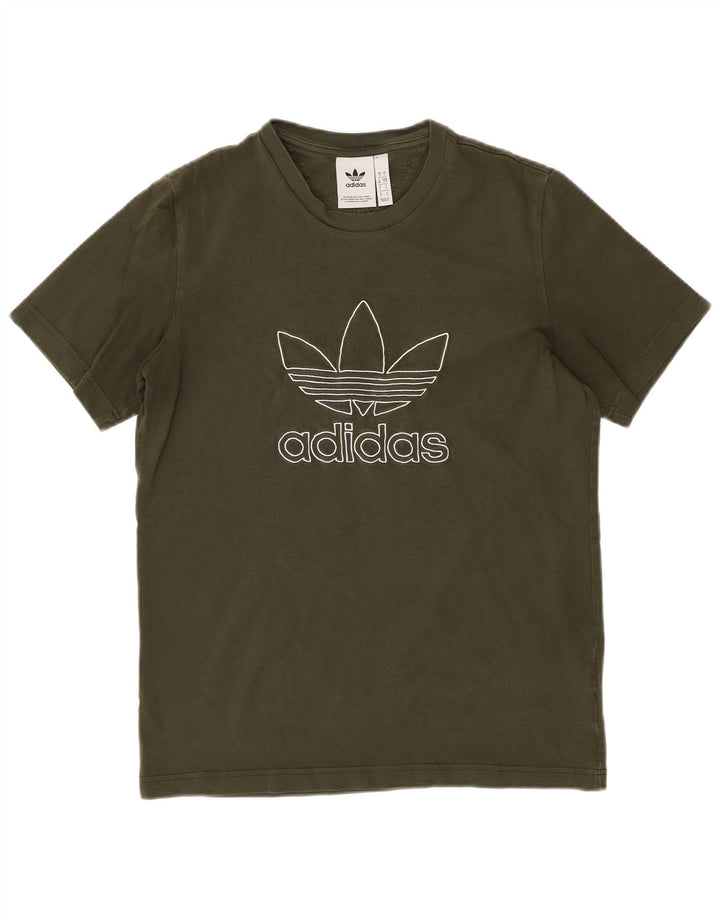 ADIDAS T-Shirt Graphique Homme Petit Kaki Coton