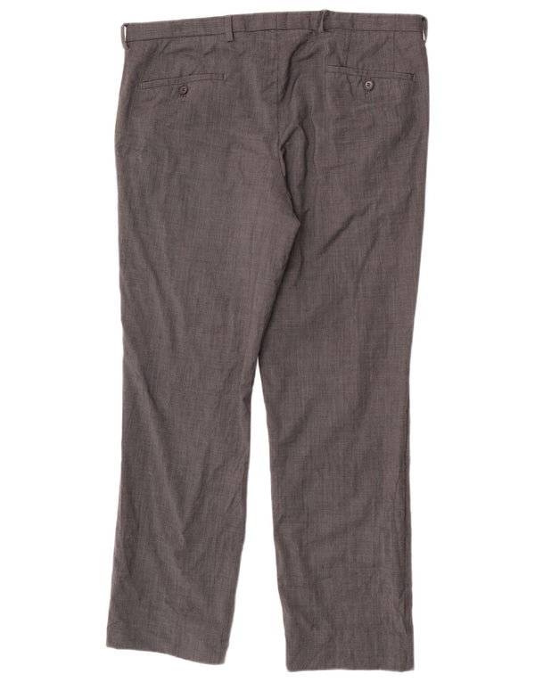 Hugo Boss Pantalon de costume droit pour homme IT 50 Large W35 L29 Gris laine vierge