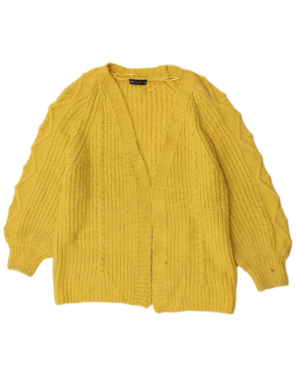 Marks & Spencer Pull Cardigan Ouvert pour Femme UK 16 Grand Acrylique Jaune