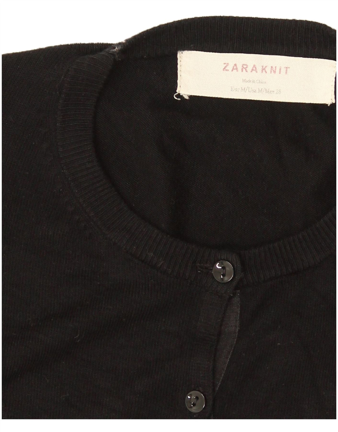Zara Cardigan Femme Pull UK 12 Medium Noir