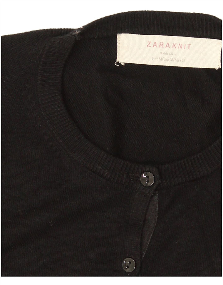 Zara Cardigan Femme Pull UK 12 Medium Noir