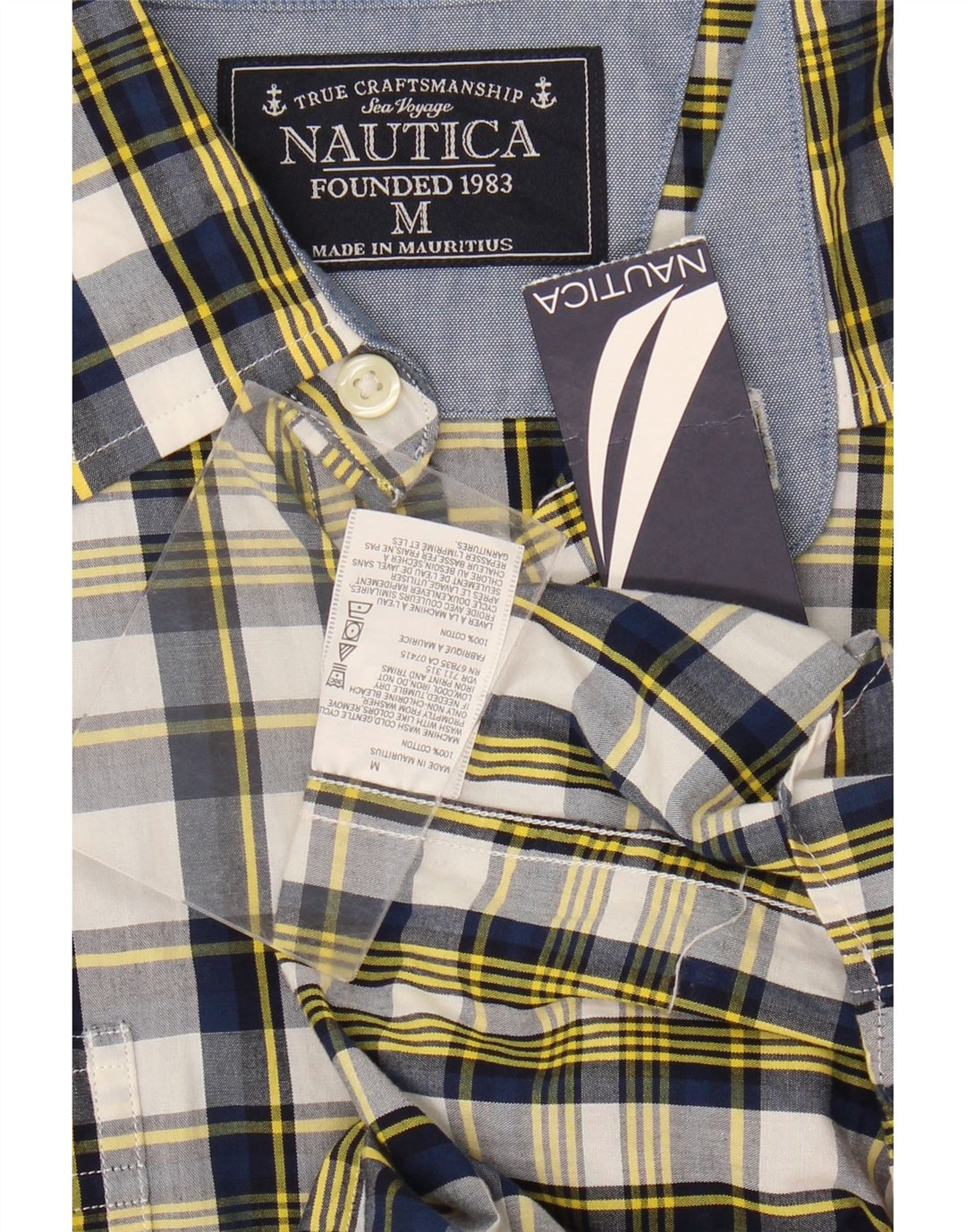 Nautica Chemise Homme Medium Carreaux Multicolores Coton