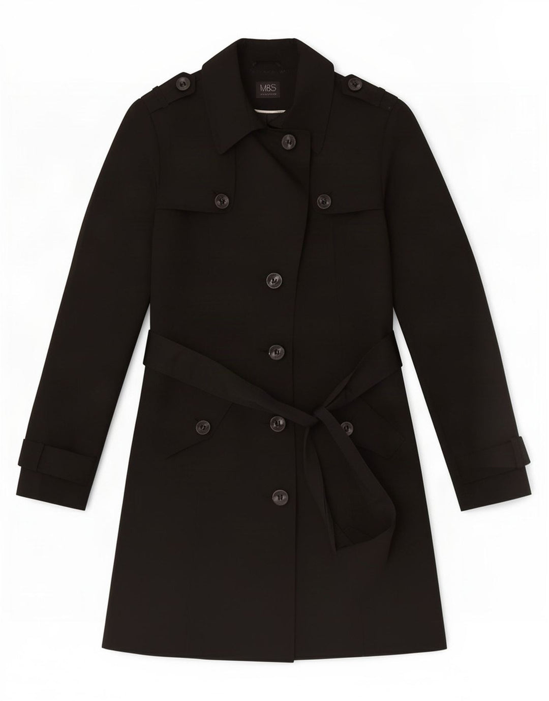 Marks & Spencer Trench-Coat Femme UK 12 Moyen Noir Polyester