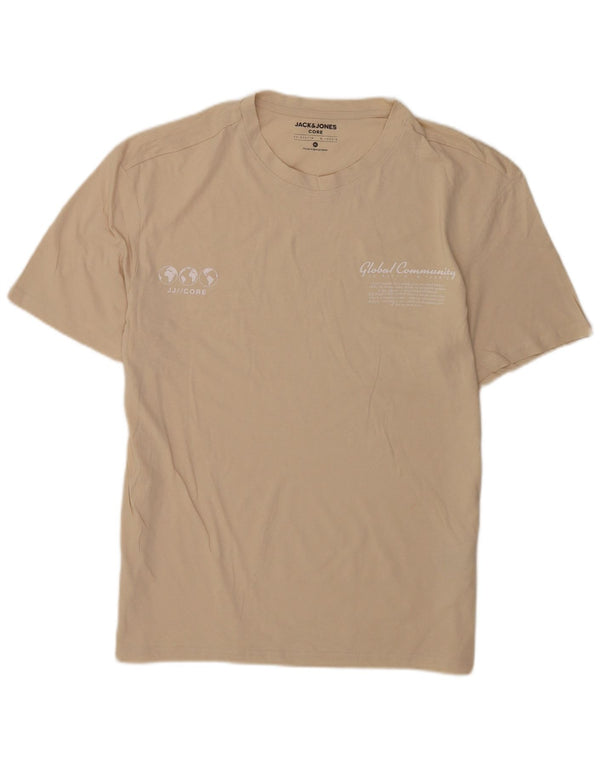 Jack & Jones T-Shirt Graphique Top XL Coton Beige Homme