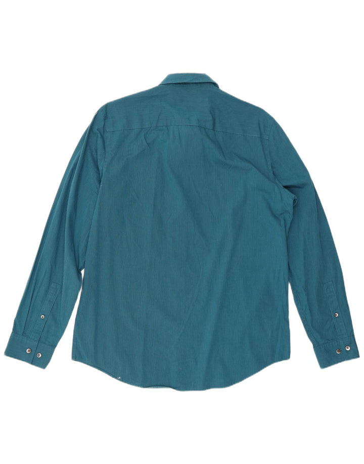 CALVIN KLEIN Chemise Homme Bleu Moyen En Coton À Fines Rayures