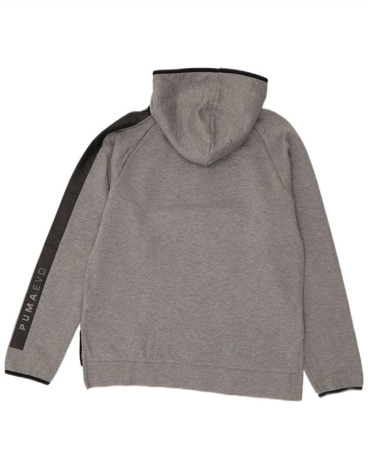Puma Pull à capuche zippé pour homme, petit, gris, coton