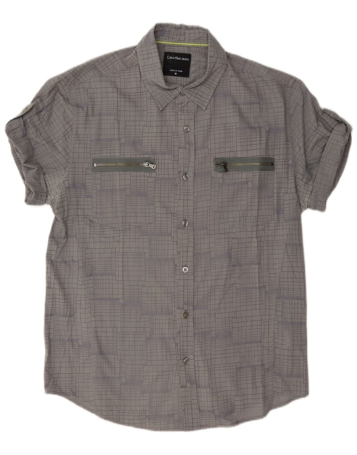Calvin Klein Jeans Chemise Homme Gris Moyen Carreaux Coton