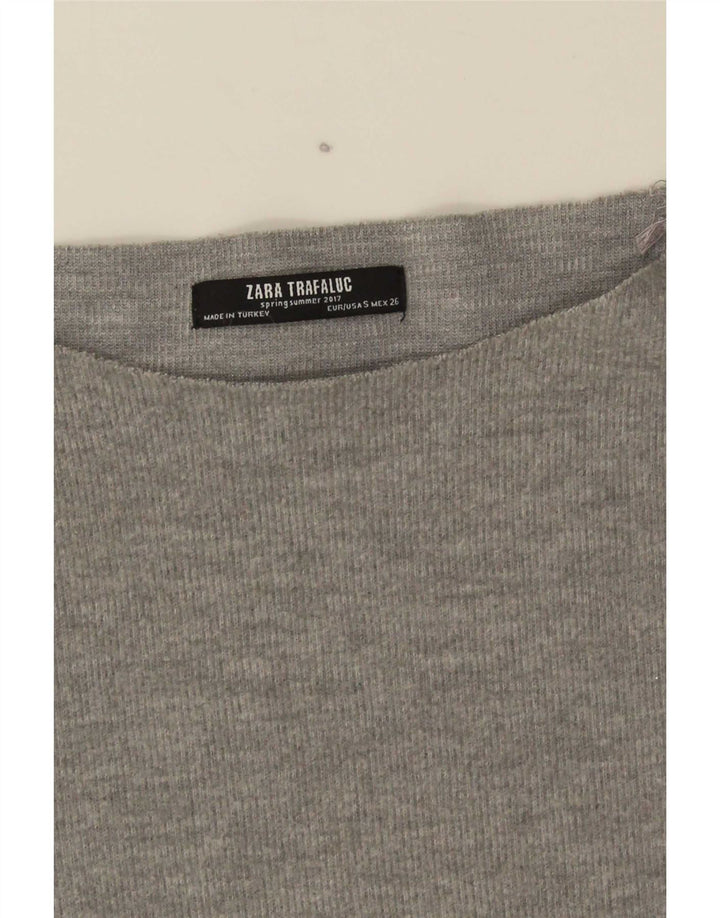 Zara Femme Trafaluc Haut Oversize Manches Longues UK 10 Petit Gris